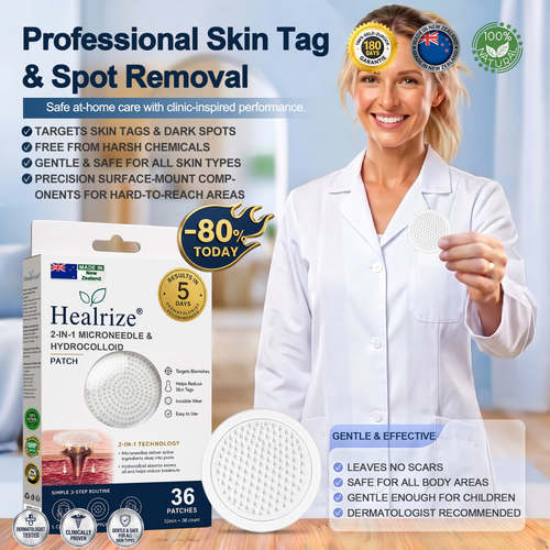 【 🎀Last Day Promotion 70% OFF🎀】🇳🇿𝐇𝐞𝒂𝒍𝗿𝗶𝙯𝙚®2-in-1 Microneedle & Hydrocolloid Patch| Removes Raised Moles, Acne, Flat Warts & Skin Tags | Helps Improve Wrinkles, Scars & Blemishes | Invisible Patches for Face & Body
