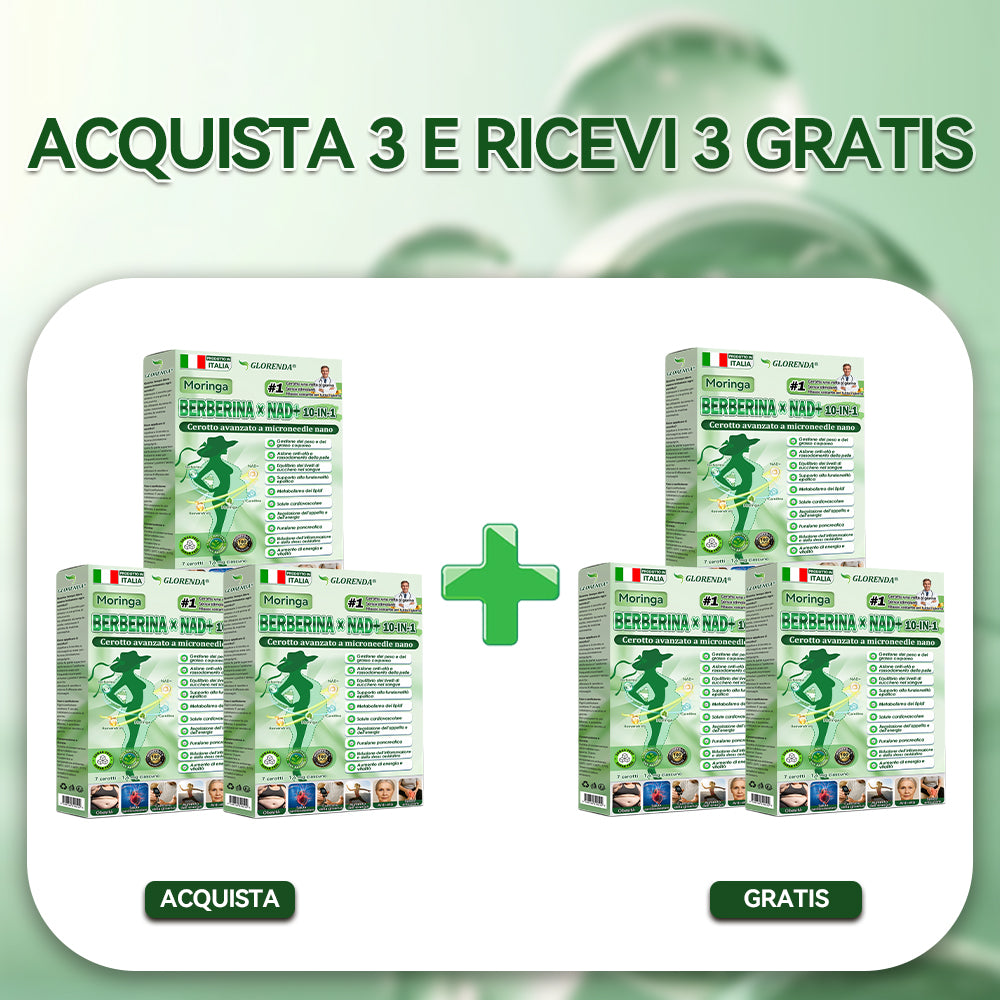 𝐎𝐟𝐟𝐢𝐜𝐢𝐚𝐥 𝐒𝐭𝐨𝐫𝐞 | 🔥 Più di 10 scatole! Sconto del 30%! Il patch GLORENDA® Moringa · Berberina × NAD+ 10-in-1, testato e sicuro, supporta il peso, la glicemia, la digestione e l'energia con 4-6 patch per risultati duraturi!
