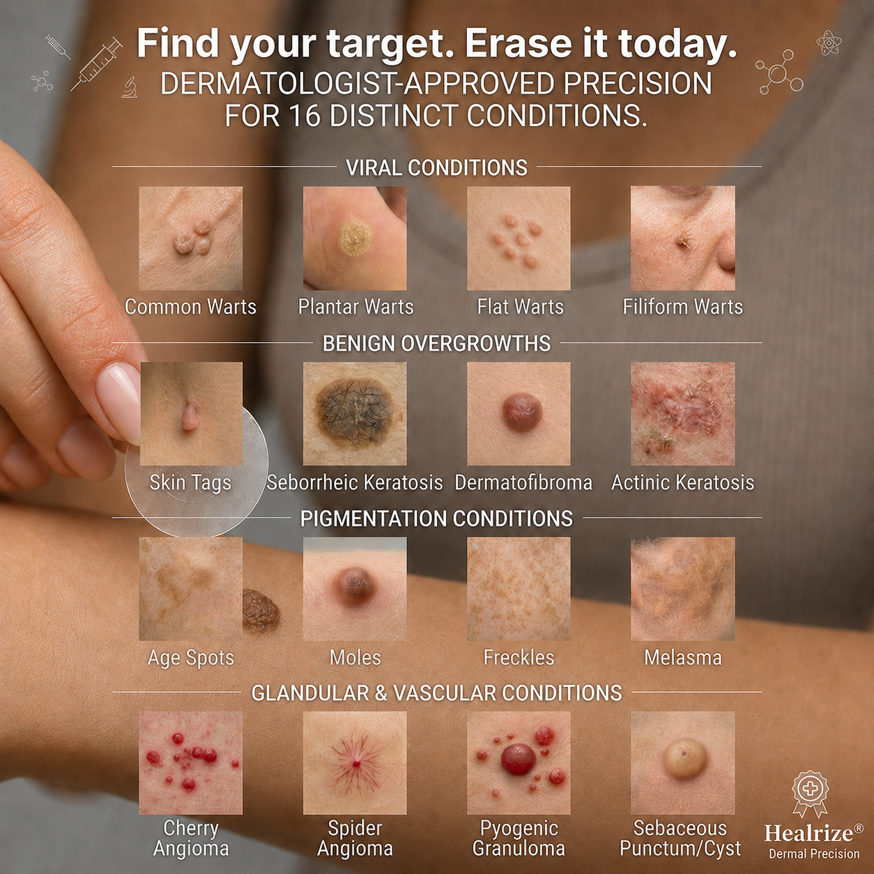 【 🎀Last Day Promotion 70% OFF🎀】🇳🇿𝐇𝐞𝒂𝒍𝗿𝗶𝙯𝙚®2-in-1 Microneedle & Hydrocolloid Patch| Removes Raised Moles, Acne, Flat Warts & Skin Tags | Helps Improve Wrinkles, Scars & Blemishes | Invisible Patches for Face & Body